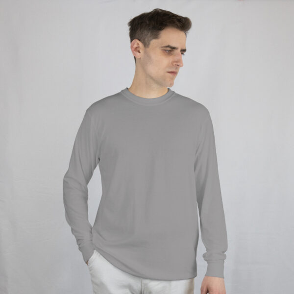 Round Neck Full Sleeve Classic T-Shirt Grey Melange