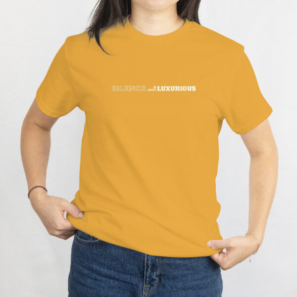 Women's Round Neck Oversized Classic T-Shirt Golden Yellow (Silence is Luxurious) - Image 2