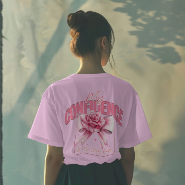 Women's Round Neck Oversized Classic T-Shirt Baby Pink (Confidence)