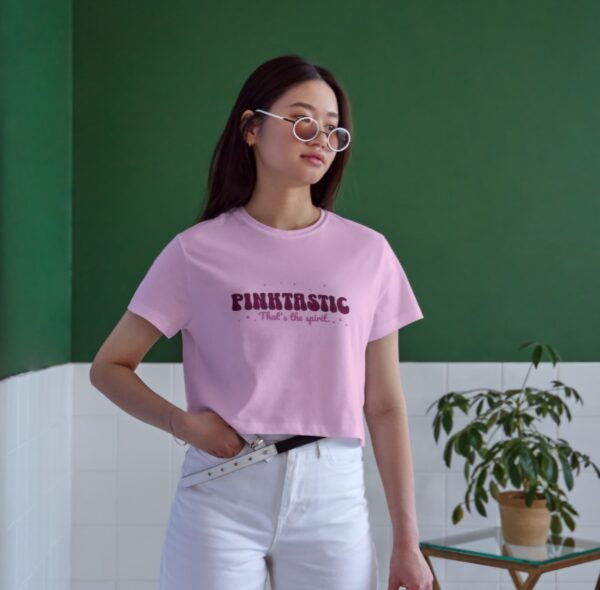 Women's Round Neck Crop Top Baby Pink (Pinktastic)